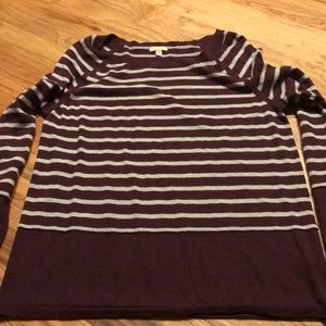 Light weight burgundy striped sweater